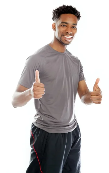 Attractive afro-american man posing in studio — Stock Photo, Image