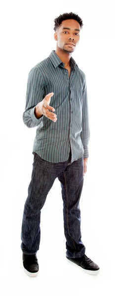 Atraente homem afro-americano posando em estúdio — Fotografia de Stock