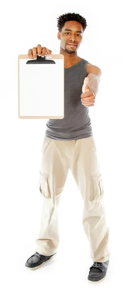 Attractive afro-american man posing in studio — Stock Photo, Image