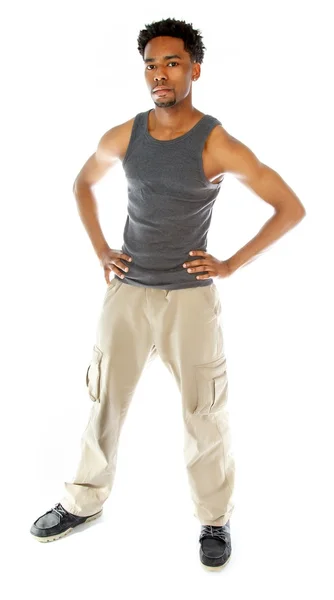 Attrayant afro-américain homme posant en studio — Photo