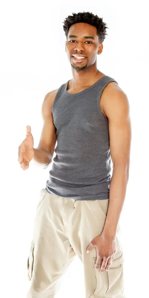 Attractive afro-american man posing in studio — Stock Photo, Image