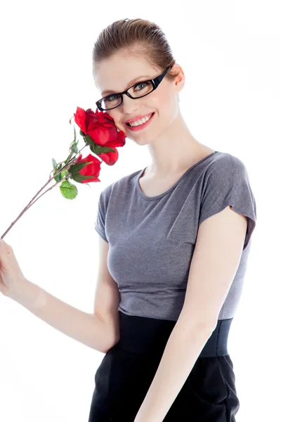 Attractive caucasian girl in her 30 shot in studio — Stock Photo, Image