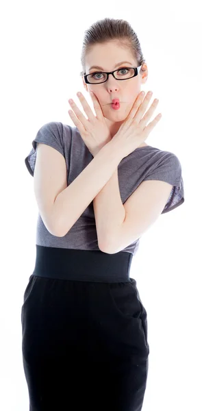 Attractive caucasian girl in her 30 shot in studio — Stock Photo, Image