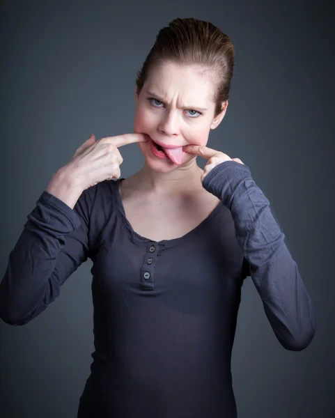 Attractive caucasian girl in her 30 shot in studio — Stock Photo, Image