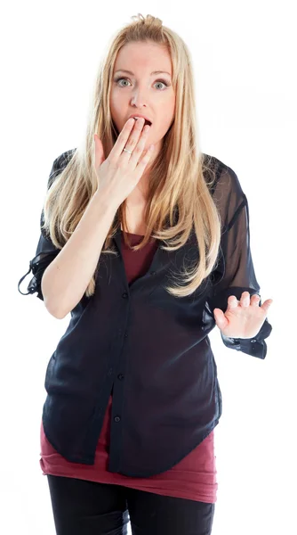 Atractiva chica caucásica posando en estudio — Foto de Stock