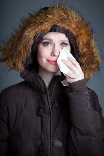 Attractive caucasian girl posing in studio — Stock Photo, Image