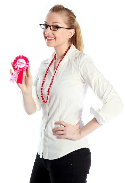 Attractive caucasian blond girl — Stock Photo, Image