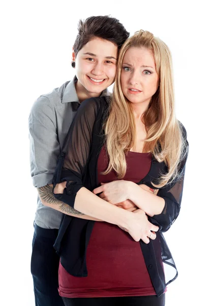 Gleichgeschlechtliches Paar isoliert auf weißem Hintergrund — Stockfoto