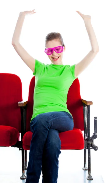 Attractive caucasian girl posing in studio — Stock Photo, Image