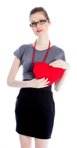 Attractive caucasian girl posing in studio — Stock Photo, Image