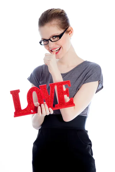 Attractive caucasian girl posing in studio — Stock Photo, Image