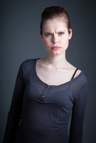 Attractive caucasian girl posing in studio — Stock Photo, Image