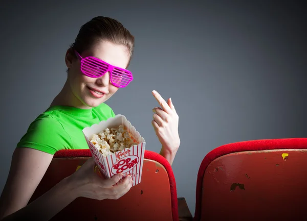 Attractive caucasian girl posing in studio — Stock Photo, Image