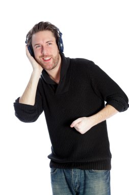 stüdyoda çekici bir beyaz adam vurdu