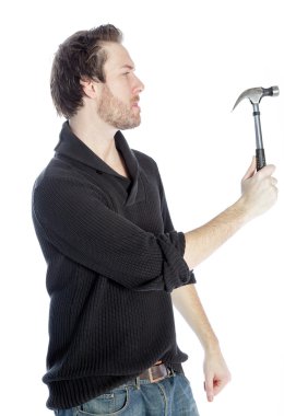 stüdyoda çekici bir beyaz adam vurdu