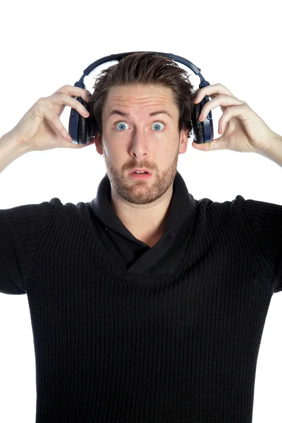 Attractive caucasian man posing in studio — Stock Photo, Image