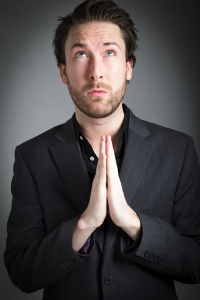 Attractive caucasian man posing in studio — Stock Photo, Image