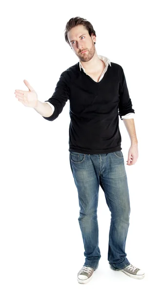 Attractive caucasian man posing in studio — Stock Photo, Image