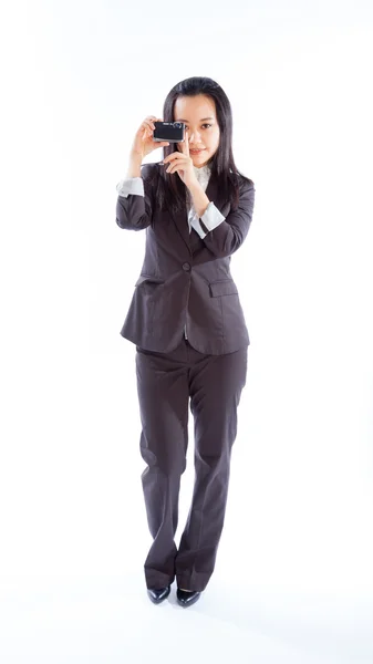 Attractive Asian girl posing on white background — Stock Photo, Image