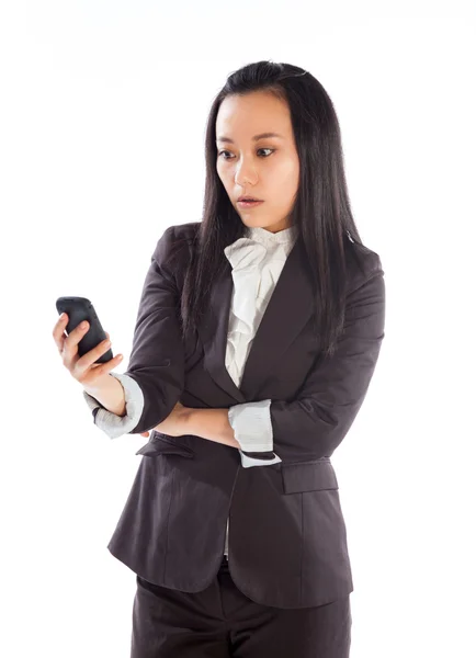 Atractiva chica asiática posando sobre fondo blanco —  Fotos de Stock