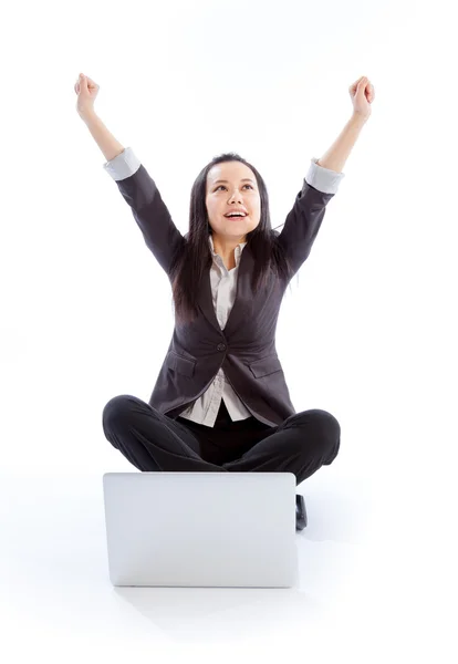 Attractive Asian girl posing on white background — Stock Photo, Image