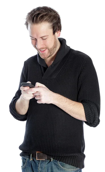 Attractive caucasian man posing in studio — Stock Photo, Image