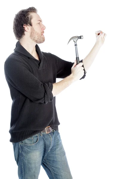 Attractive caucasian man posing in studio — Stock Photo, Image