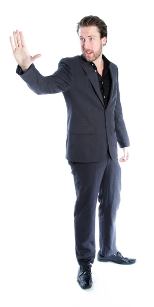 Attractive caucasian man posing in studio — Stock Photo, Image