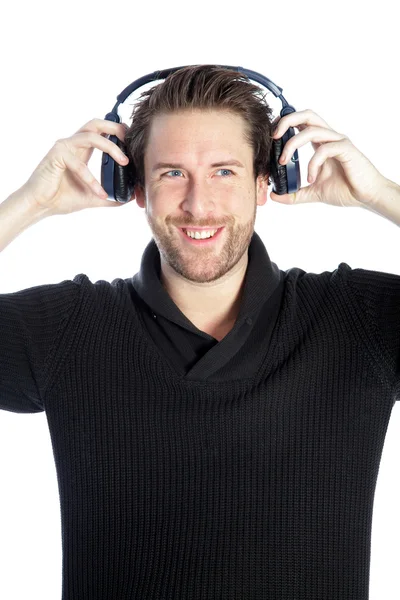 Atractivo caucásico hombre posando en estudio — Foto de Stock