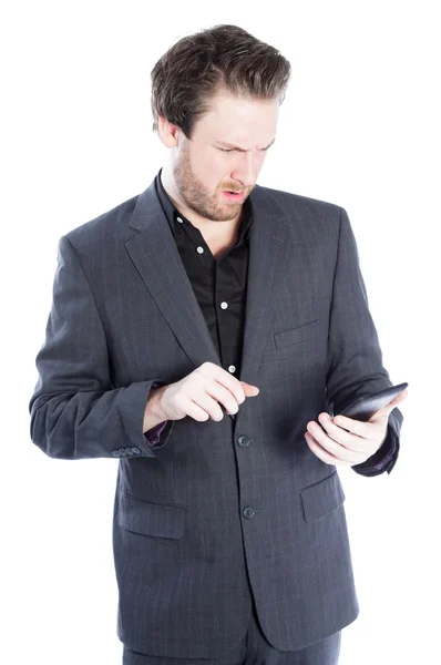 Attractive caucasian man posing in studio — Stock Photo, Image