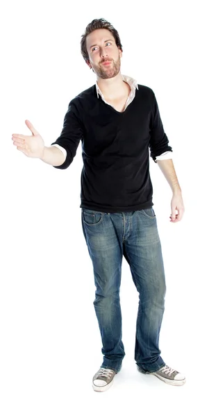 Attractive caucasian man posing in studio — Stock Photo, Image