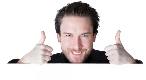 Attractive caucasian man posing in studio — Stock Photo, Image