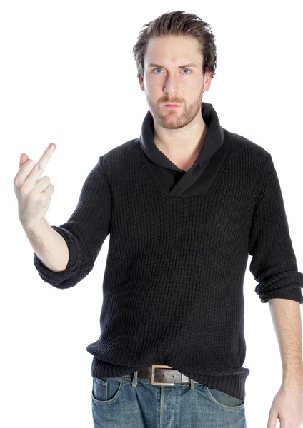 Attractive caucasian man posing in studio — Stock Photo, Image