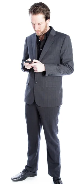 Attractive caucasian man posing in studio — Stock Photo, Image