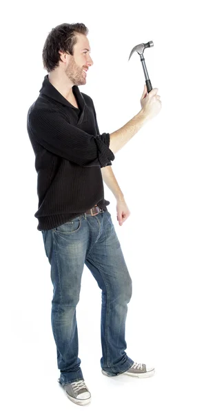 Attractive caucasian man posing in studio — Stock Photo, Image