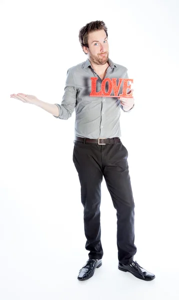 Attractive caucasian man posing in studio — Stock Photo, Image