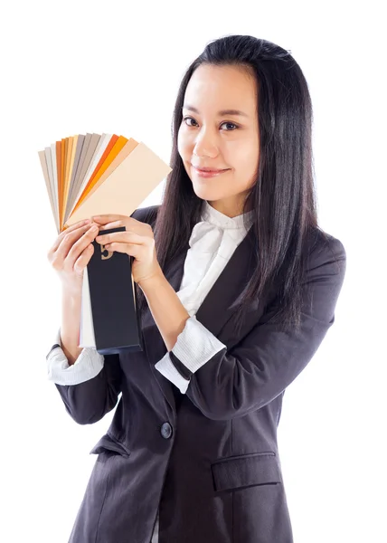 Atractiva chica asiática posando sobre fondo blanco — Foto de Stock