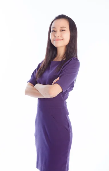 Attractive Asian girl posing on white background — Stock Photo, Image