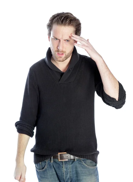 Attractive caucasian man shot in studio — Stock Photo, Image