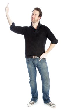 stüdyoda çekici bir beyaz adam vurdu