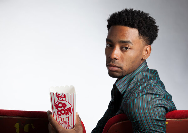 Attractive afro-american man posing in studio