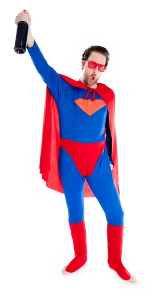 スーパーマンとして服を着た魅力的な白人男 — ストック写真