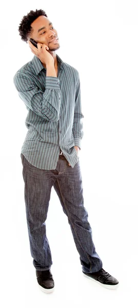 Atraente homem afro-americano posando em estúdio — Fotografia de Stock
