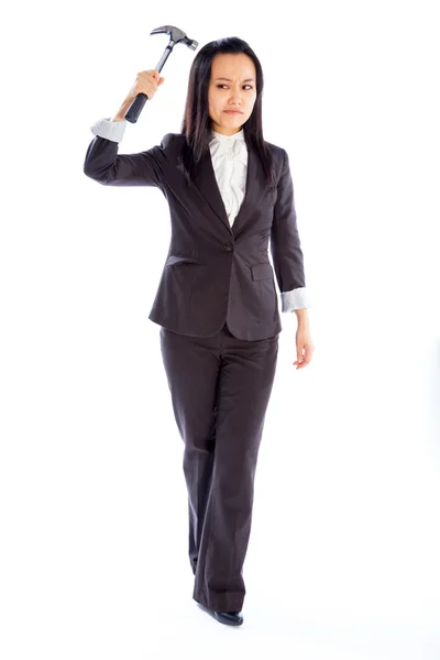 Aantrekkelijke Aziatisch meisje 30s geïsoleerd op witte achtergrond — Stockfoto