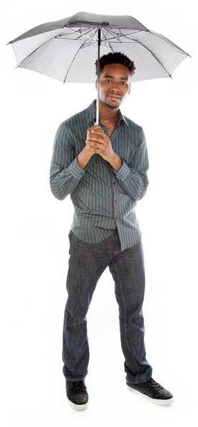 Aantrekkelijke Afro-Amerikaanse man poseren in studio — Stockfoto