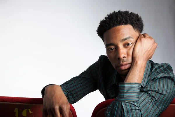 Attractive afro-american man posing in studio — Stock Photo, Image