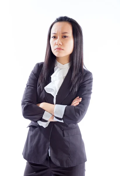 Attraktive asiatische Mädchen 30s isoliert auf weißem Hintergrund — Stockfoto