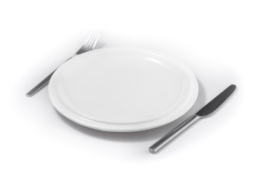 Beyaz bir arka plan üzerinde izole dishware