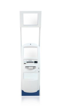 Beyaz bir arka plan üzerinde izole kiosk