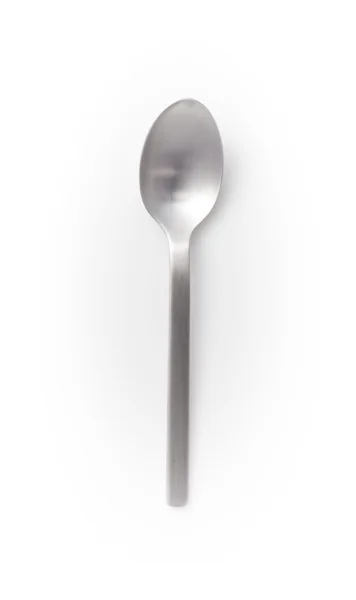 Empty stainless steel spoon isolated on a white background — Stock Photo, Image